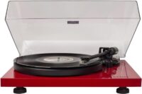 Crosley C6 Belt-Drive Turntable with Built-in Preamp and Adjustable Tone Arm, Red