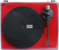 Crosley C6 Belt-Drive Turntable with Built-in Preamp and Adjustable Tone Arm, Red